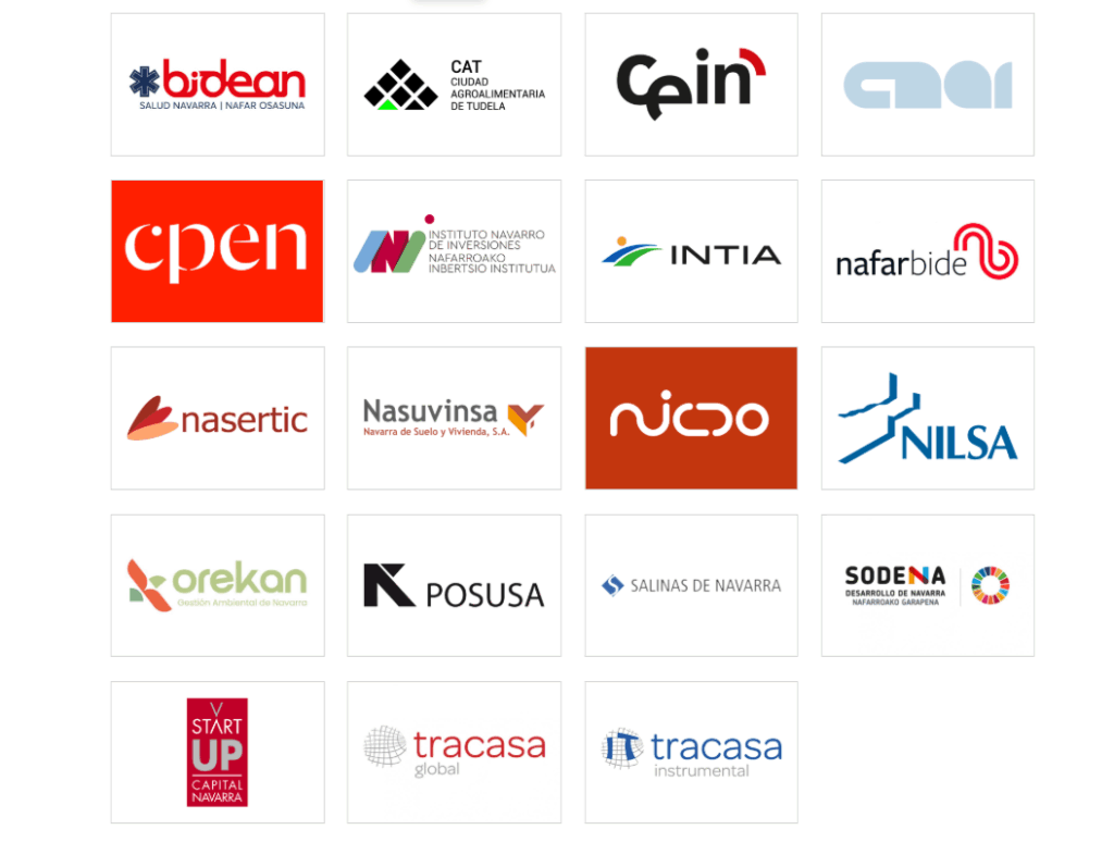 Logotipos de las sociedades públicas de Navarra, símbolo del sector público navarro que Contigo Zurekin propone democratizar