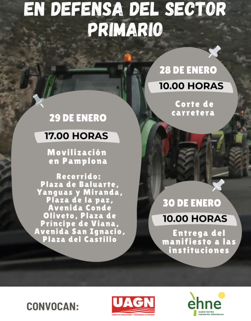 Cartel de UAGN y EHNE contra el acuerdo UE-Mercosur en Navarra